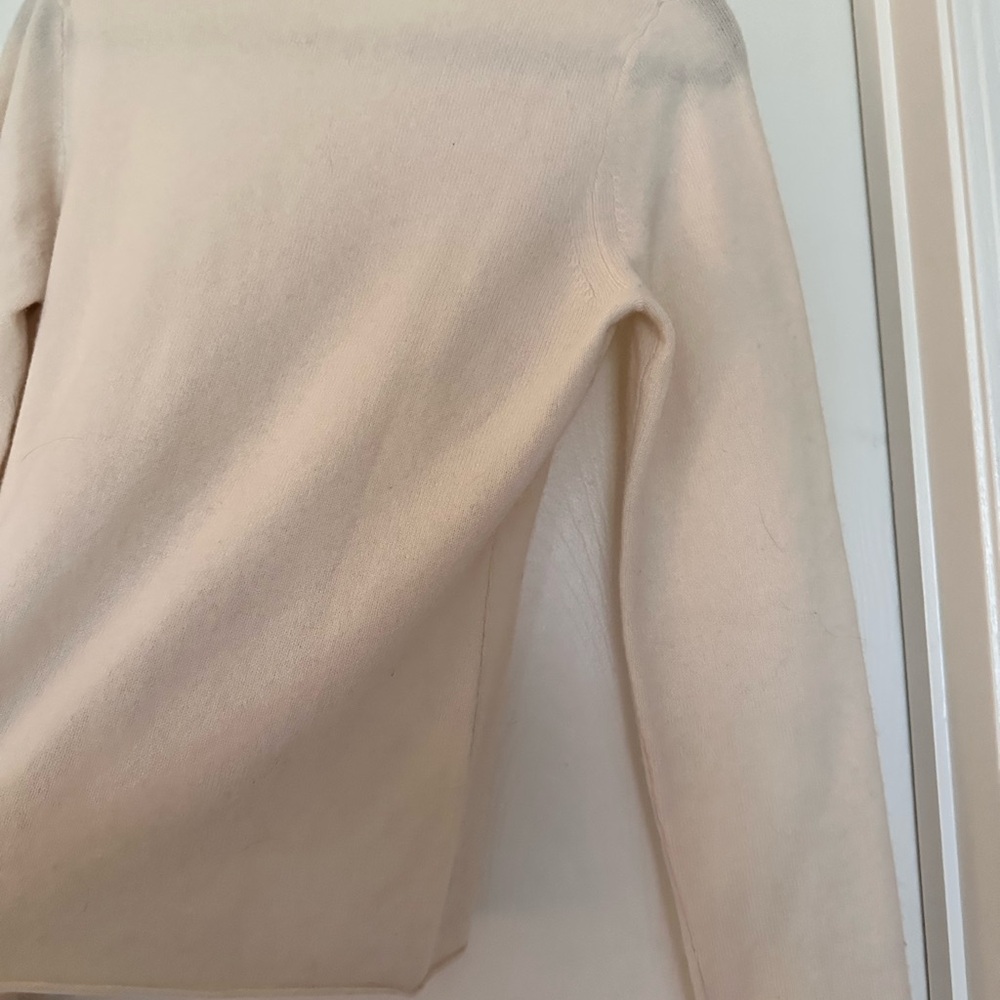 J. Crew Cream V-Neck Lightweight Cashmere Sweater - Picture 6 of 6